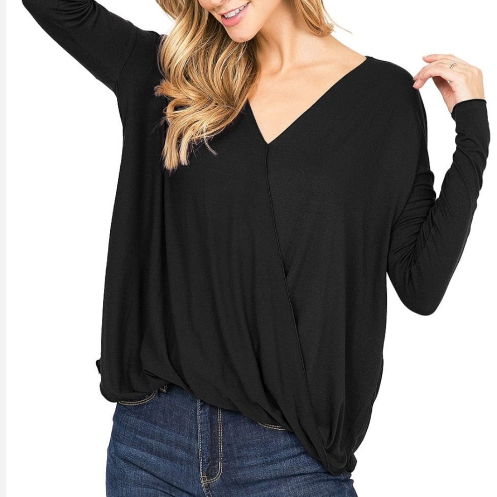 Pink Lily Searching For Love Blouse in Black